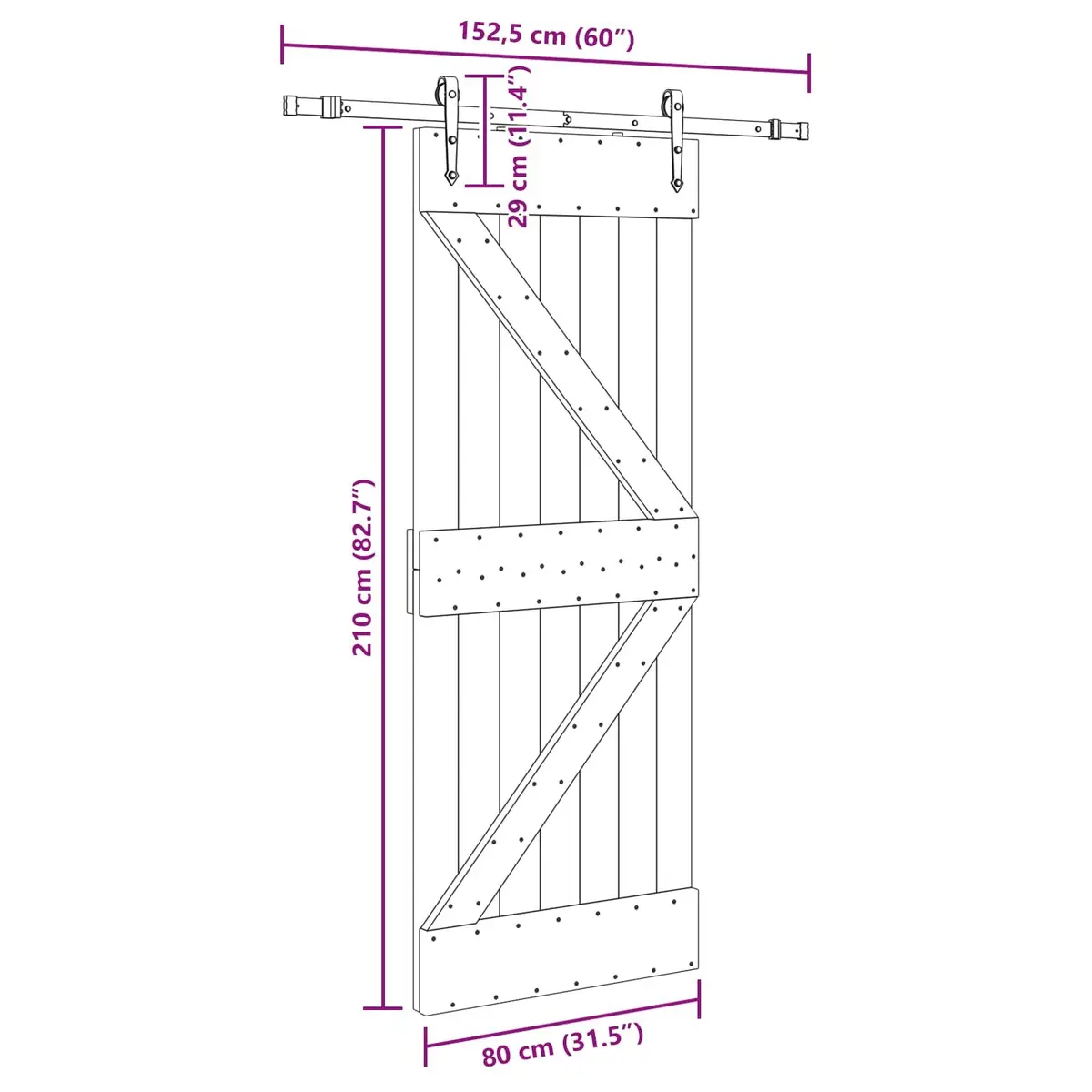 Pine Wood Sliding Door