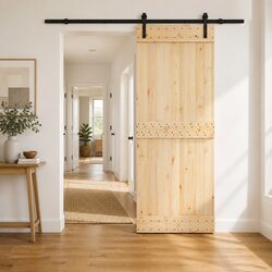 Sliding Door Specifications: 80 x 210 cm Pine & Steel