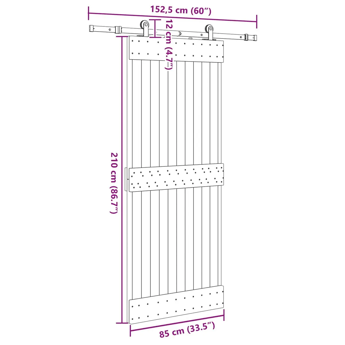 Sliding Door Room Divider Brown Black 85 x 210 cm
