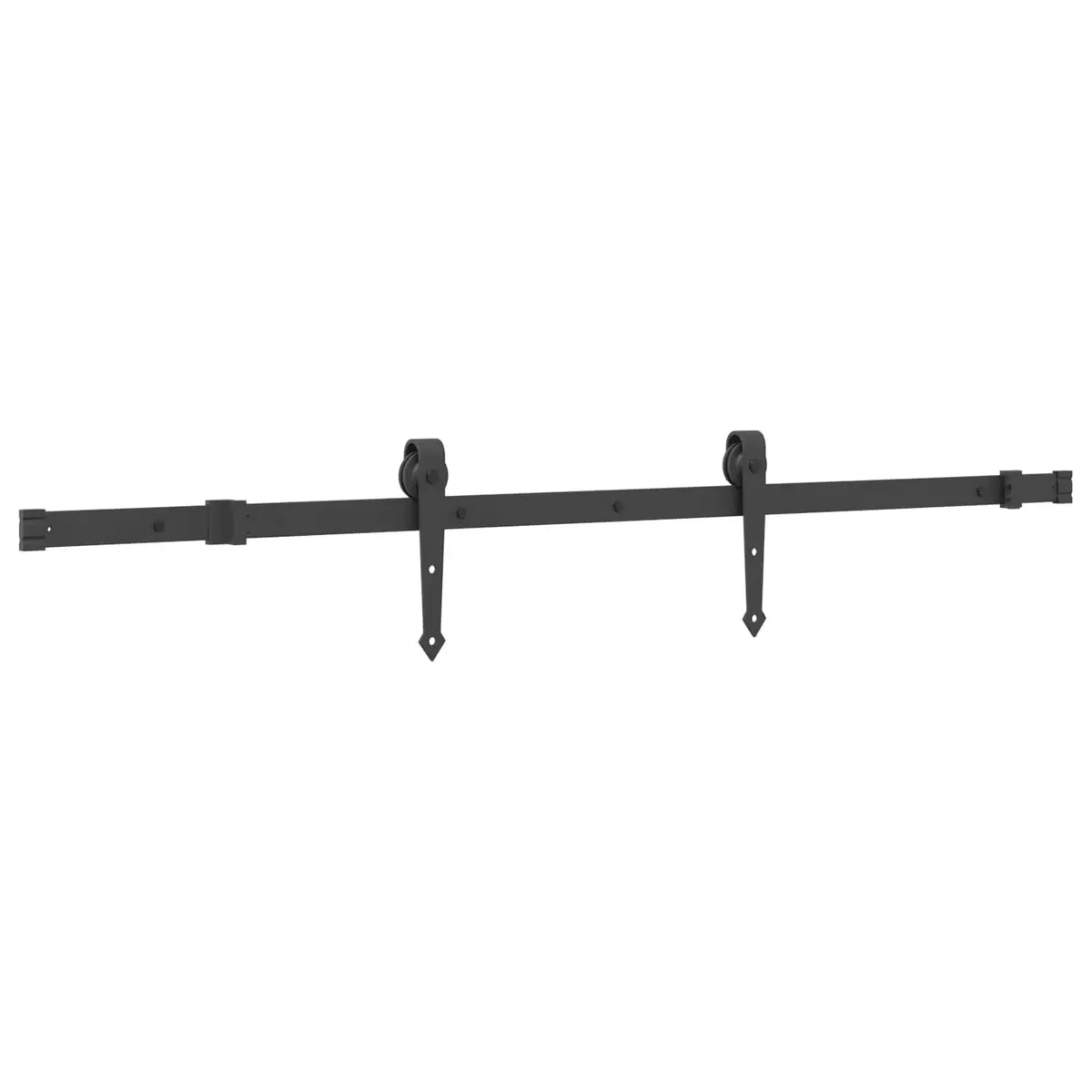 Sliding Door Natural Pine Wood Black Track 85 x 210 cm Modern Room Divider