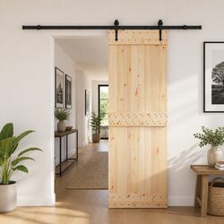 Sliding Door: Pine Wood & Steel Track 70cm x 210cm