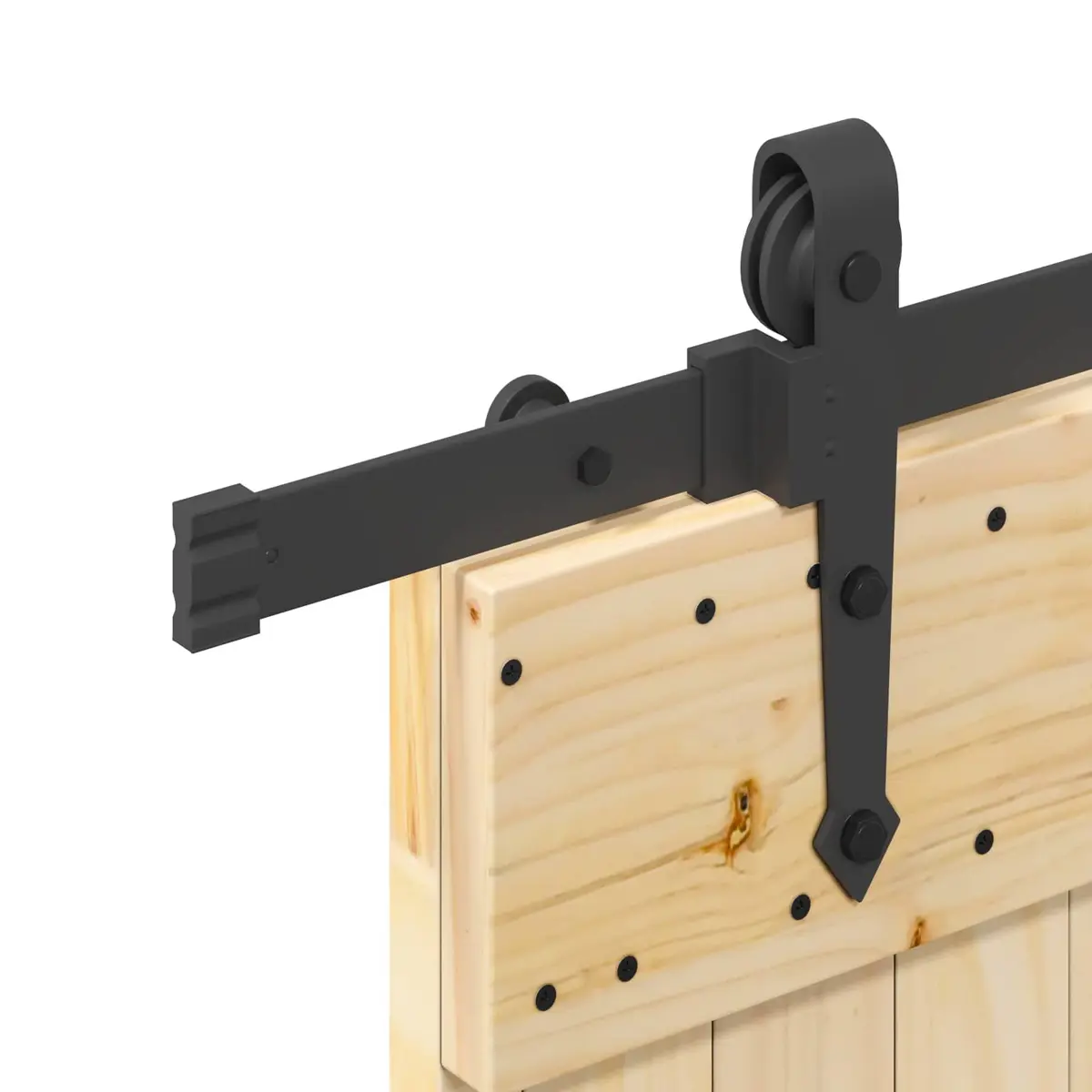 Sliding Door NARVIK Natural Brown Black Modern Space-Saving Room Divider