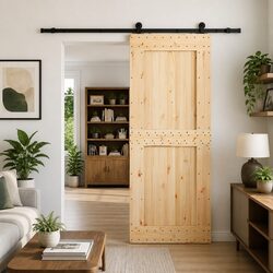 Specifications of the Sliding Door: Pine Wood and Steel
