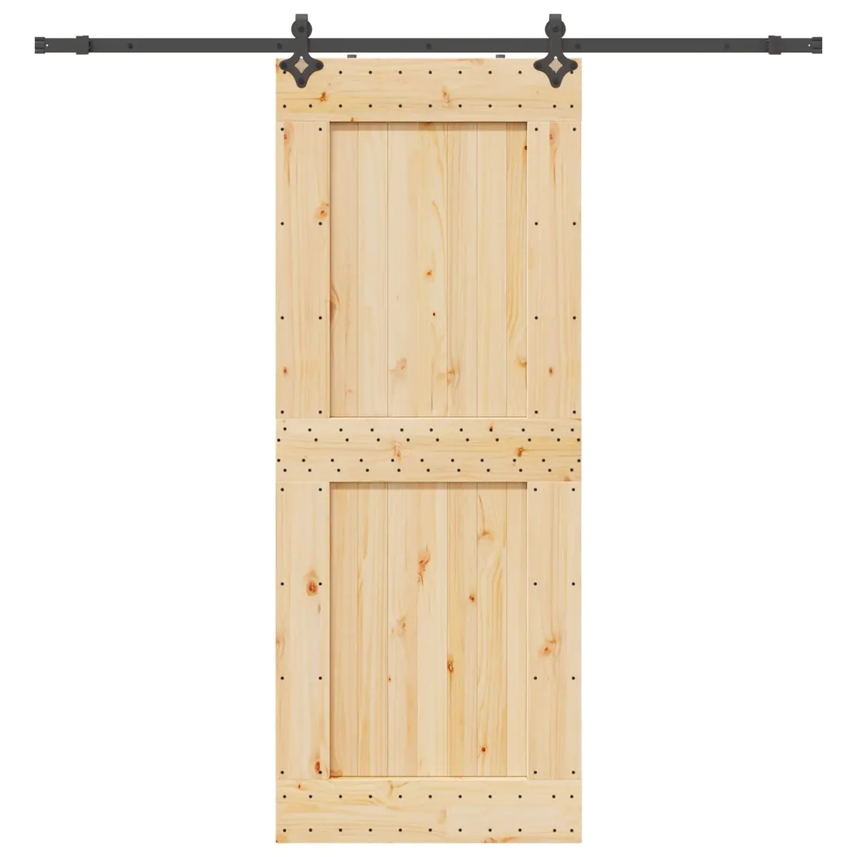Sliding Door Room Divider Natural Pine Wood 90 x 210 cm
