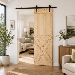 Sliding Door Specifications: 70x210cm Pine Wood with Steel Track