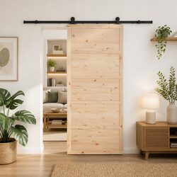 Specifications of Sliding Door Natural Pine Wood 80 x 208 cm