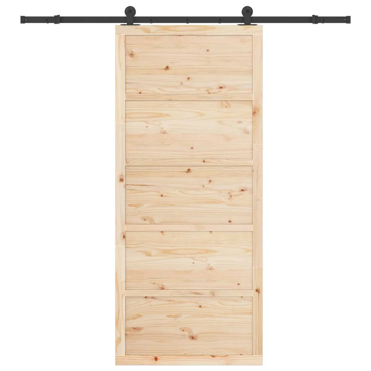 Sliding Door Natural Solid Pine Wood 90 x 208 cm Modern Interior Room Divider