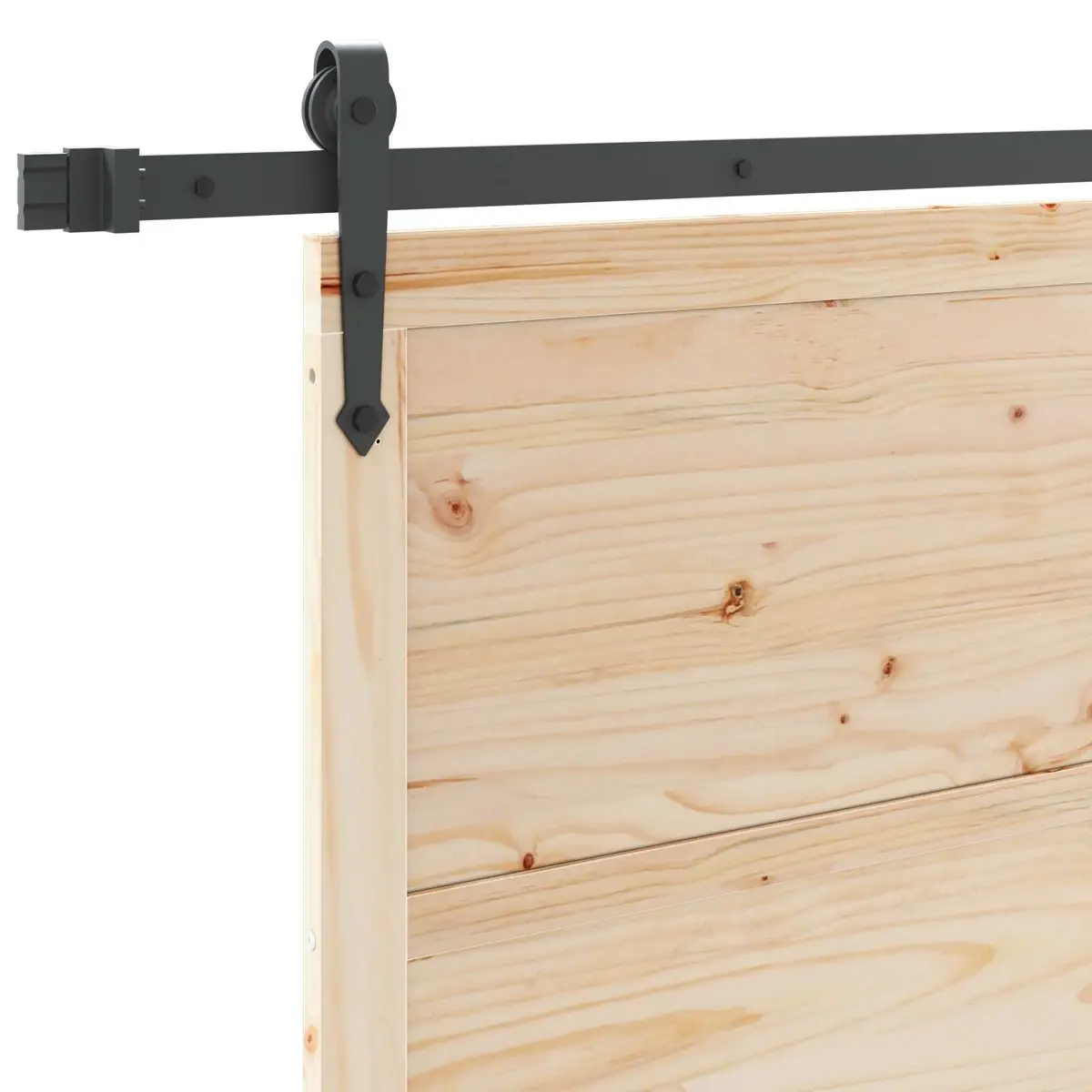 Sliding Door Natural Solid Pine Wood 100 x 208 cm Interior Room Divider