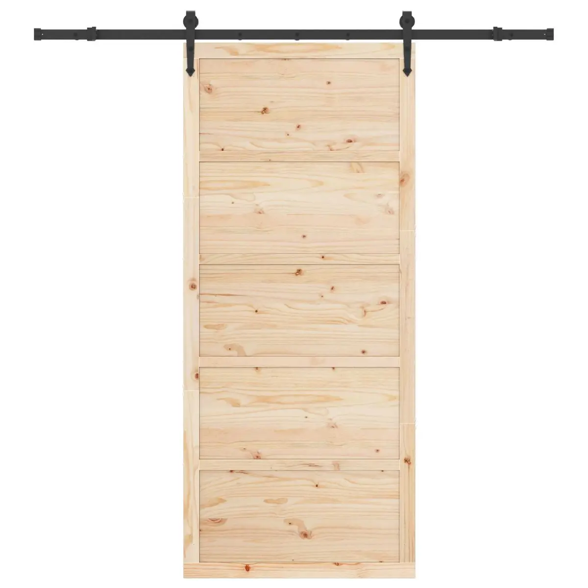 Solid Pine Wood Sliding Door 90 x 208 cm Natural Modern Room Divider