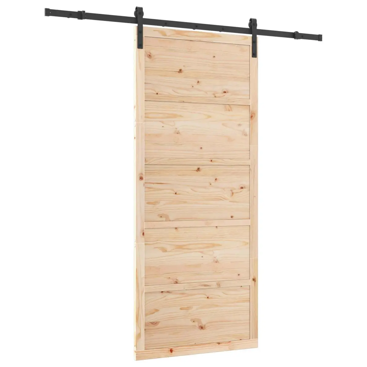 Sliding Door Interior Room Divider 90 x 208 cm Natural Solid Pine Wood