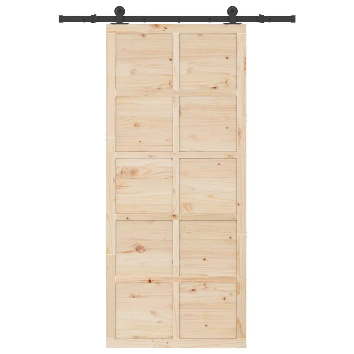 Sliding Door Interior Room Divider 80 x 208 cm Solid Pine Wood Natural Brown