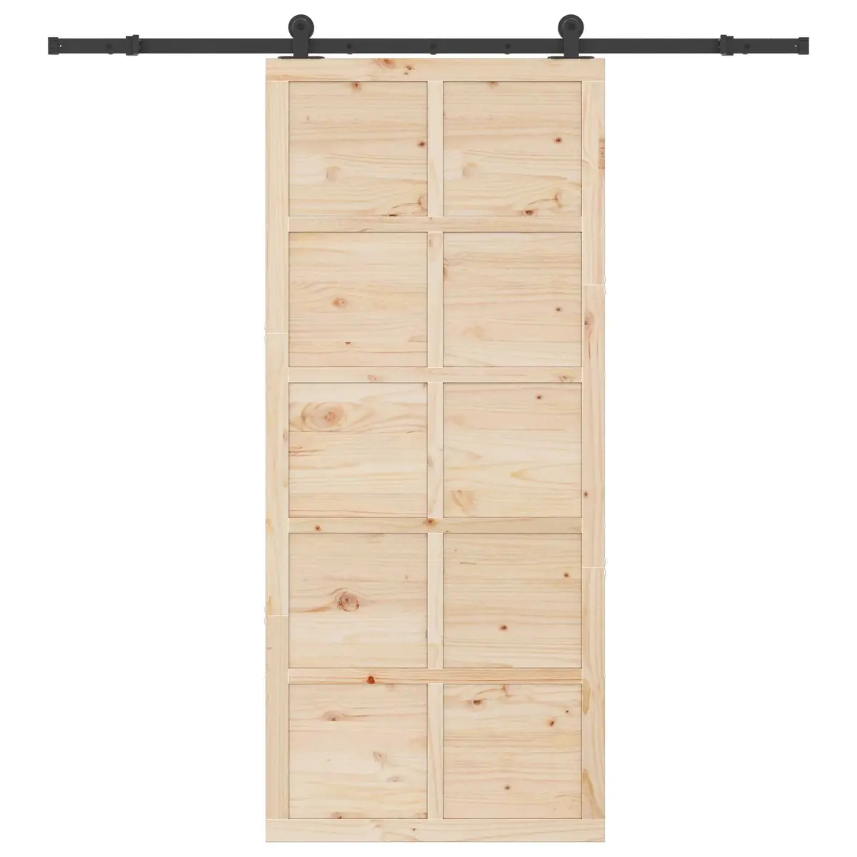 Sliding Door Natural Solid Pine Wood 90 x 208 cm Interior Room Divider Space