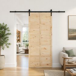 Sliding Door Specifications: 100 x 208 cm Solid Pine Wood