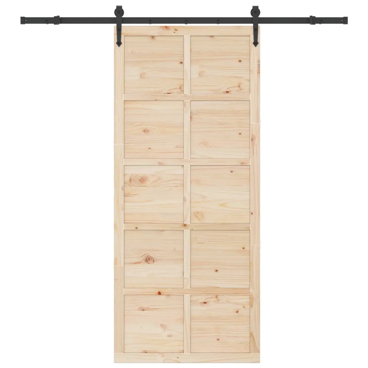 Sliding Door Interior Room Divider 90 x 208 cm Natural Pine Wood