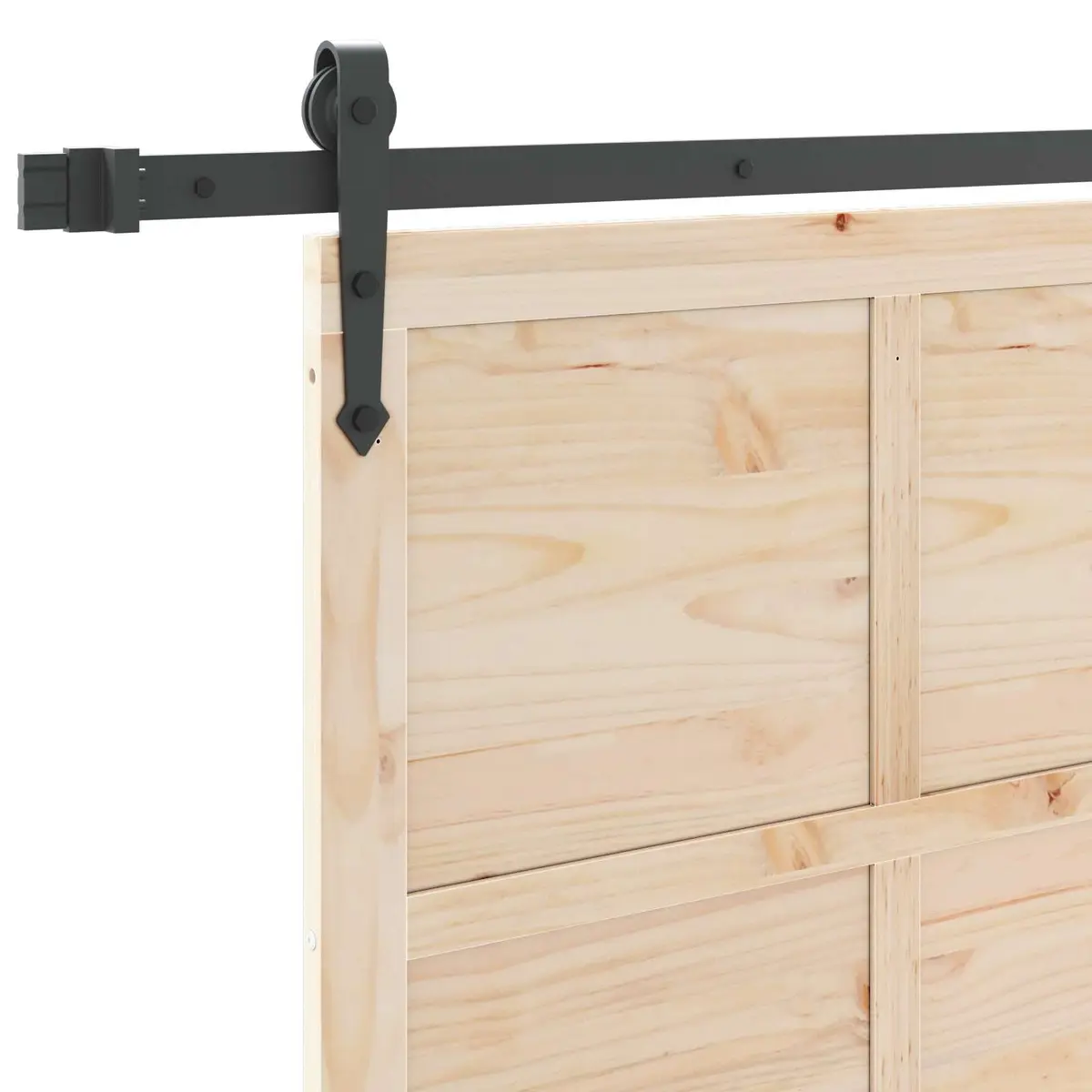 Sliding Door Interior Room Divider 90 x 208 cm Natural Pine Wood