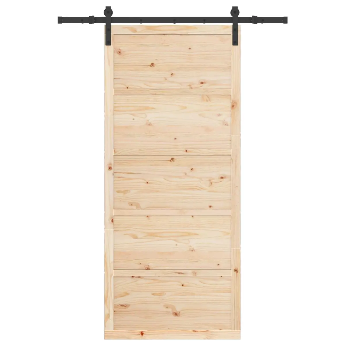 Sliding Door Solid Pine Wood Natural 80 x 208 cm Modern Interior Room Divider