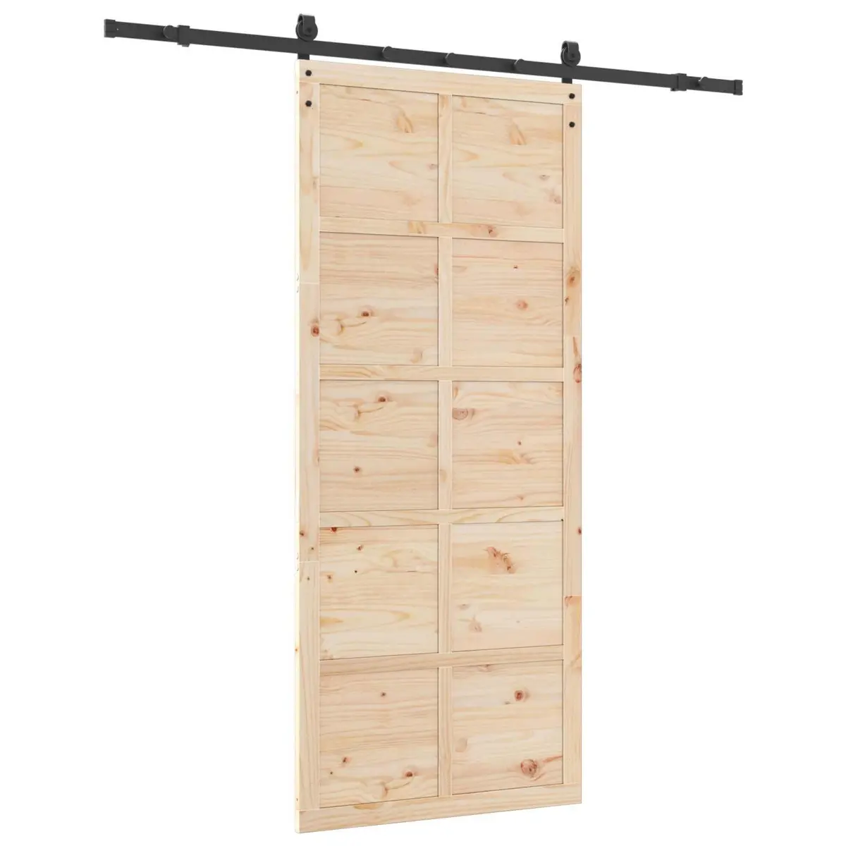 Sliding Door Natural Solid Pine Wood Interior Space-Saving 100 x 208 cm