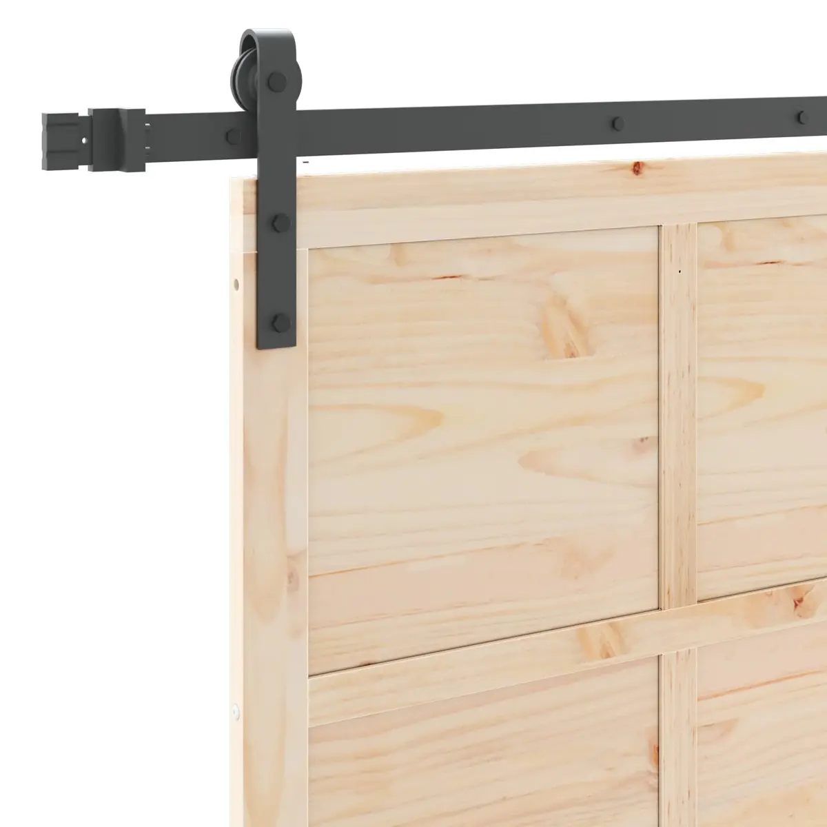 Sliding Door Natural Solid Pine Wood Interior Space-Saving 100 x 208 cm