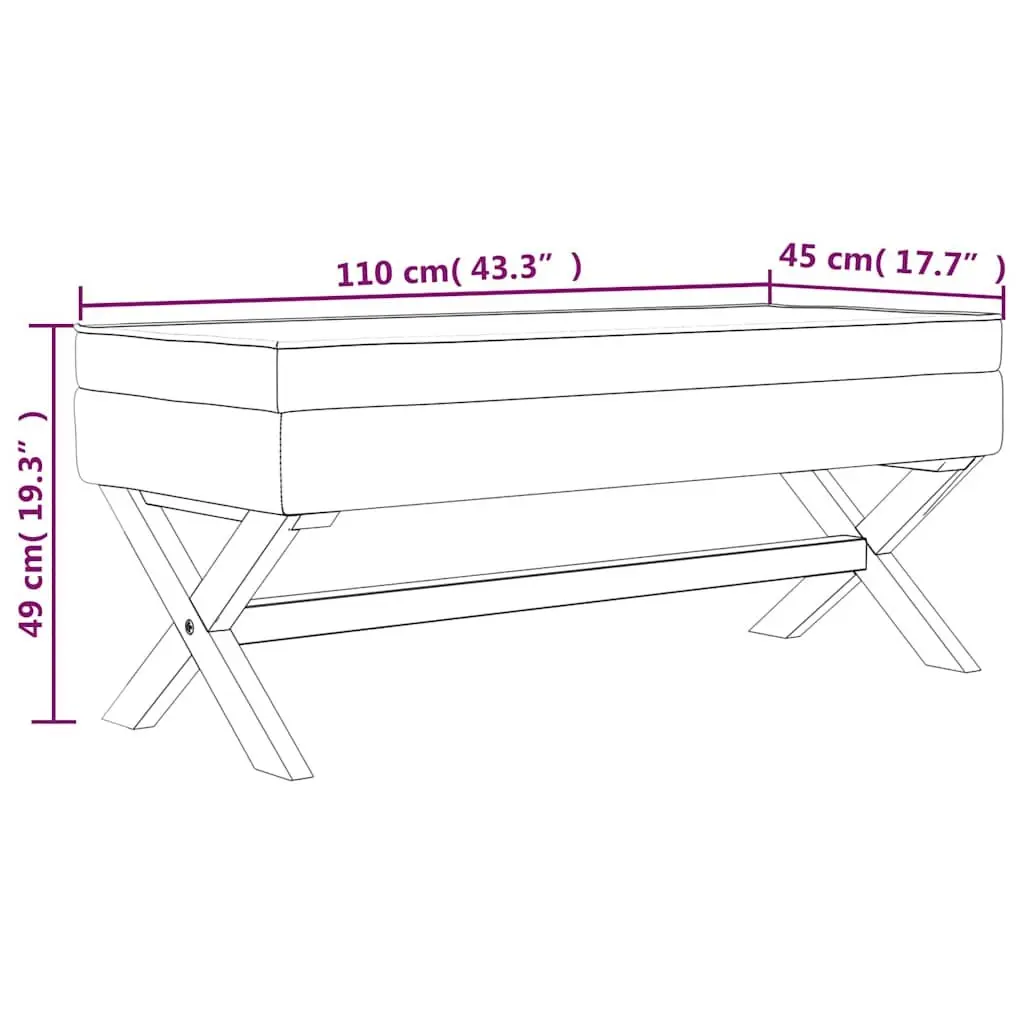 Storage Stool Bench 110x45x49cm Linen Seat Entryway Footrest Storage Box Beige