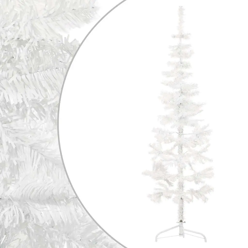 Slim Artificial Half Christmas Tree 150cm White Holiday Home Decoration with