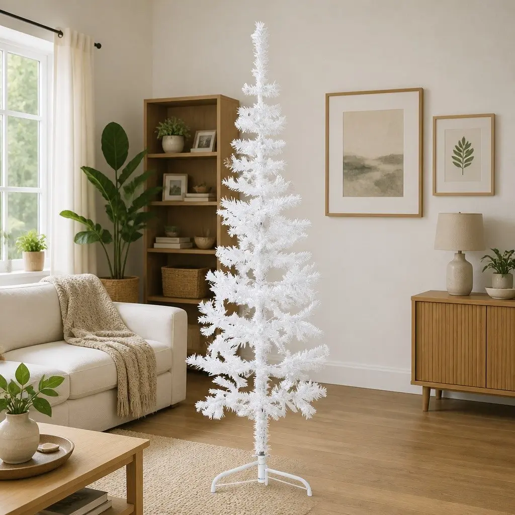 Half Artificial Christmas Tree for Home Decoration 180cm White