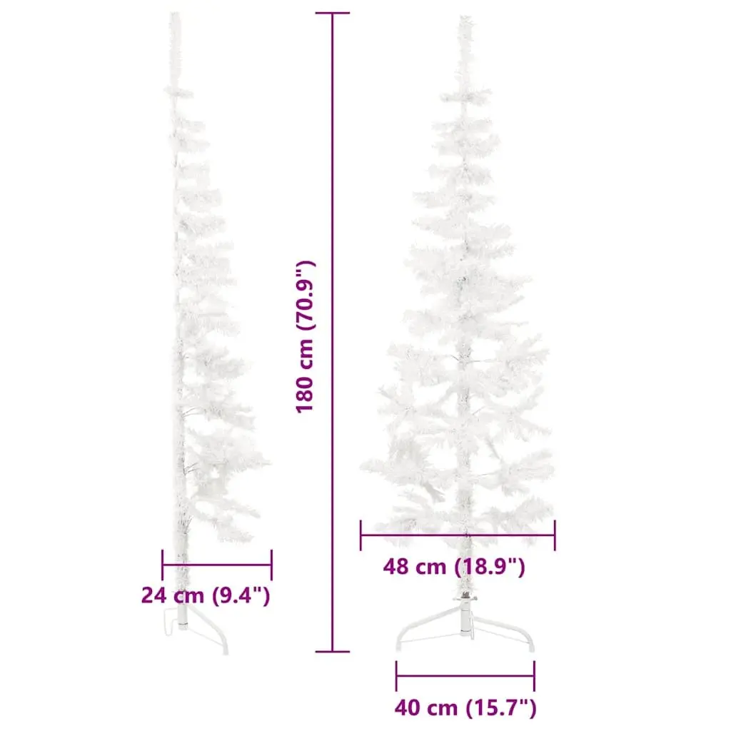 Half Artificial Christmas Tree for Home Decoration 180cm White