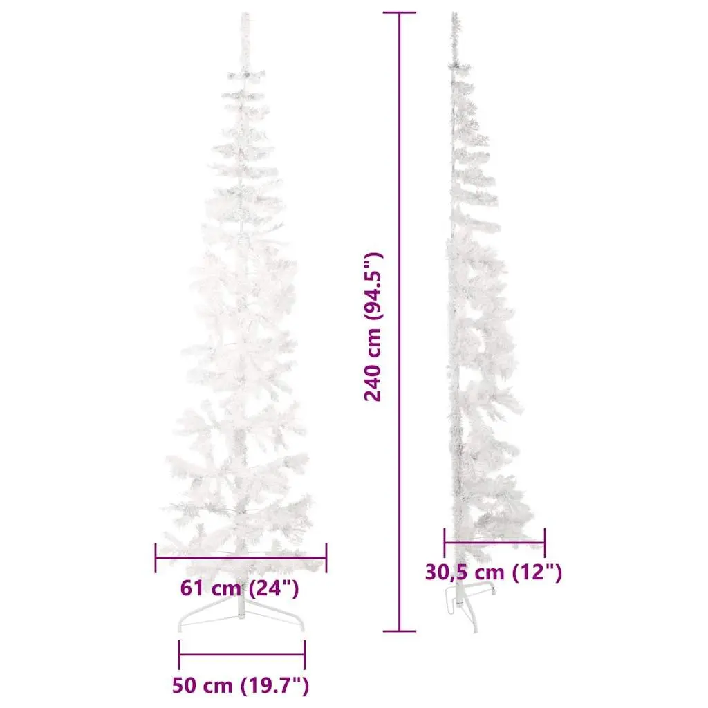 Artificial Half Christmas Tree for Home 240cm White