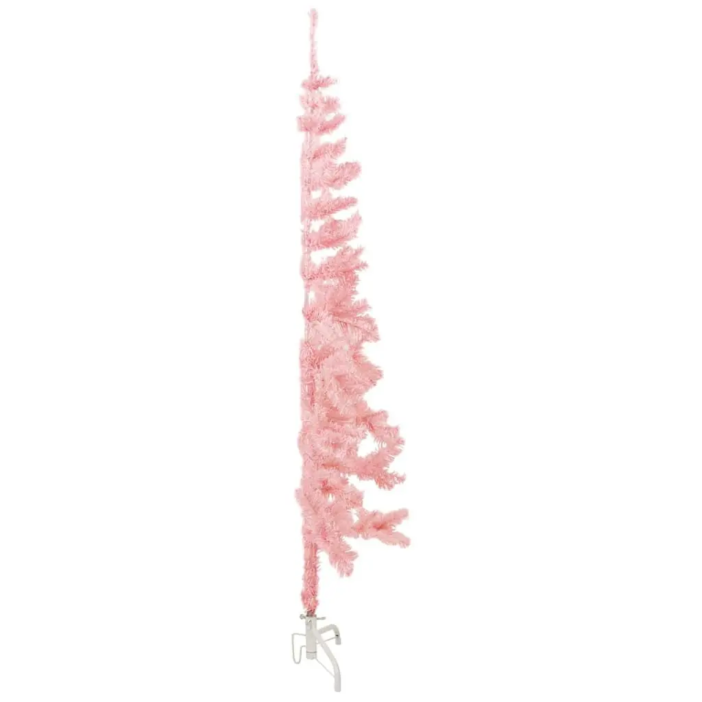 Half Christmas Tree Slim Artificial Home Decor 150cm Pink
