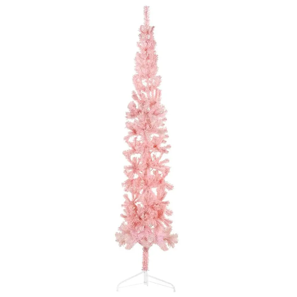 Artificial Half Christmas Tree for Home Holiday Decor Pink 240cm