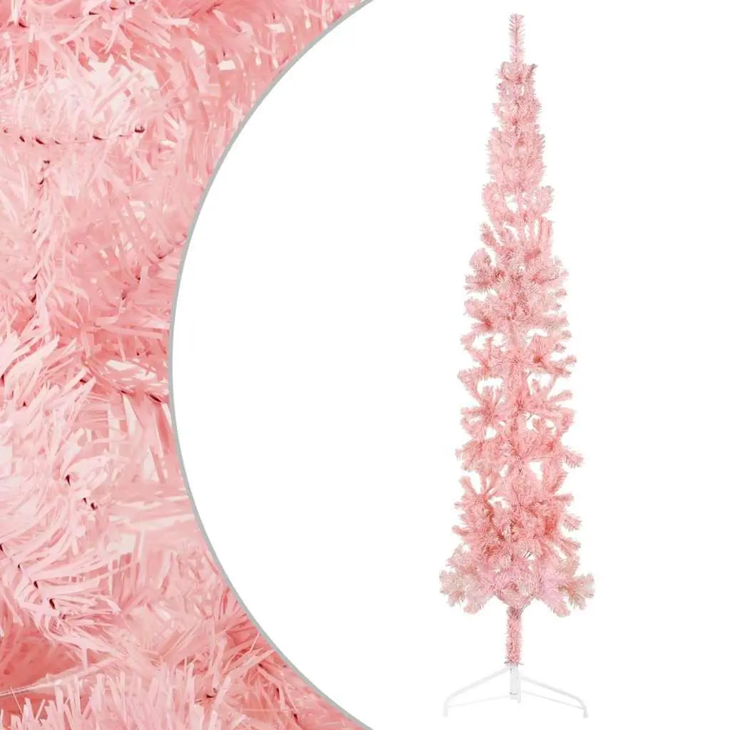 Artificial Half Christmas Tree for Home Holiday Decor Pink 240cm