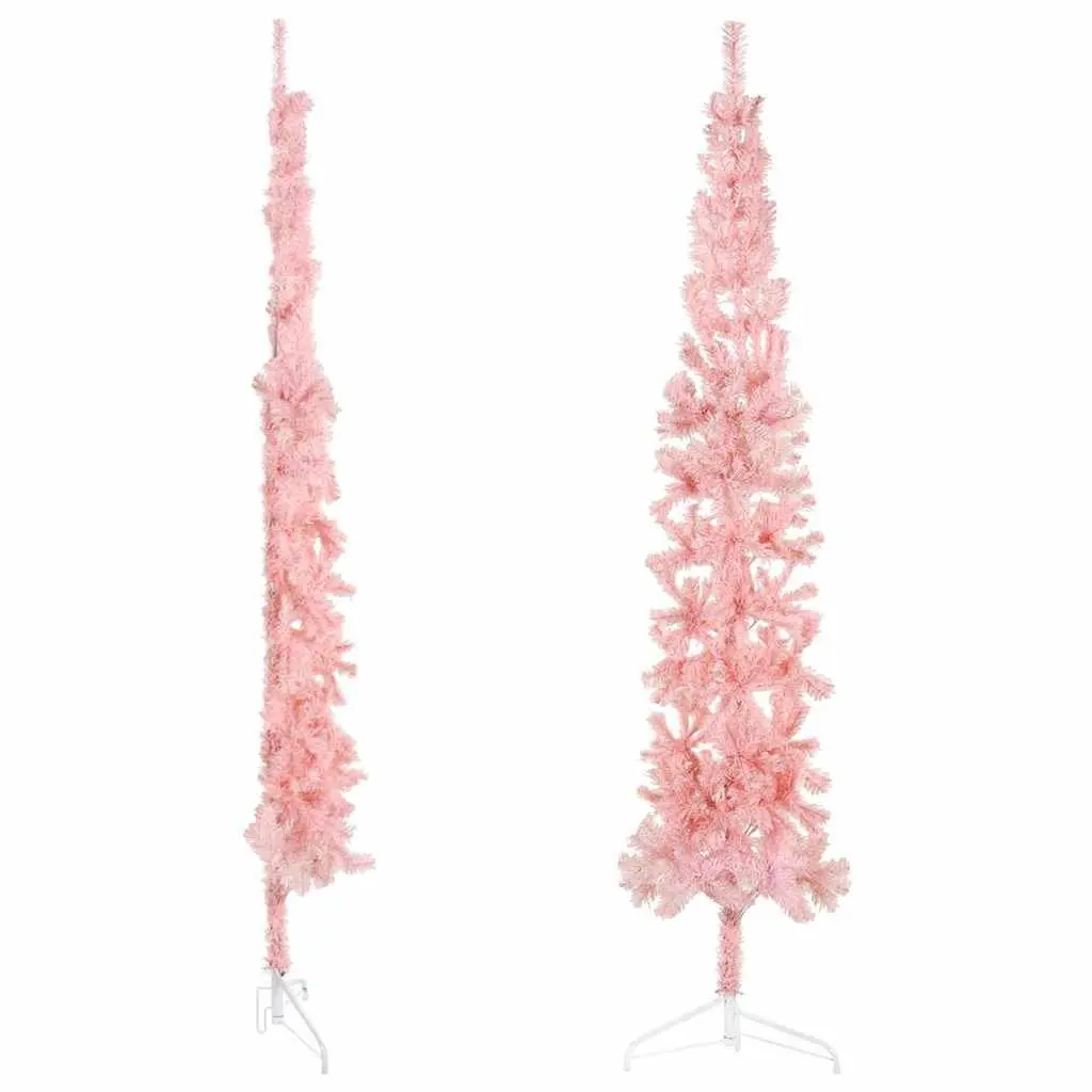 Artificial Half Christmas Tree for Home Holiday Decor Pink 240cm