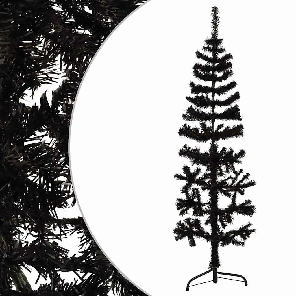 Black Slim Artificial Half Christmas Tree