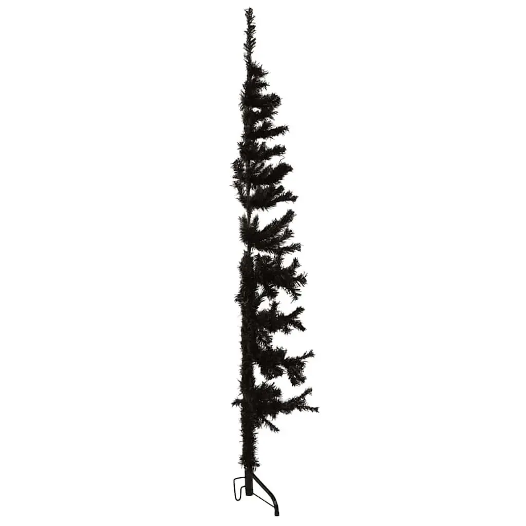 Black Slim Artificial Half Christmas Tree