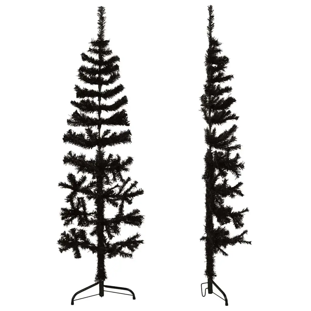 Black Slim Artificial Half Christmas Tree