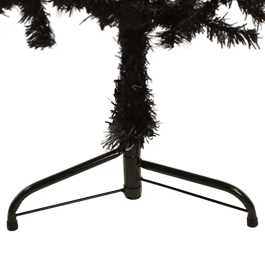 Black Slim Artificial Half Christmas Tree