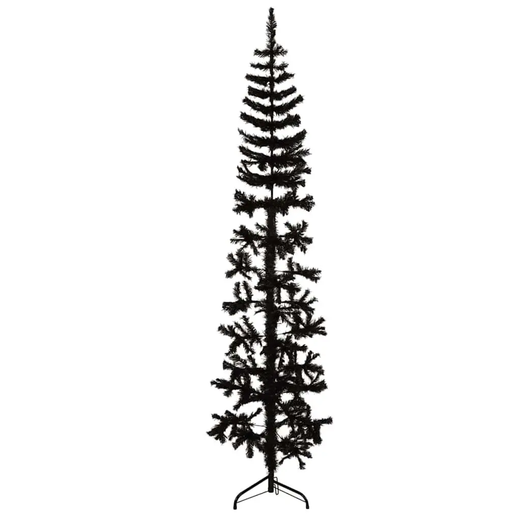 Artificial Half Christmas Tree Slim Black 180cm Home Decor
