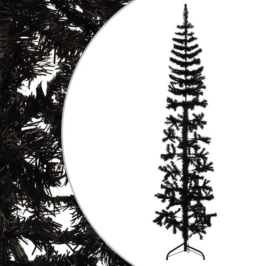 210cm Slim Artificial Black Christmas Tree
