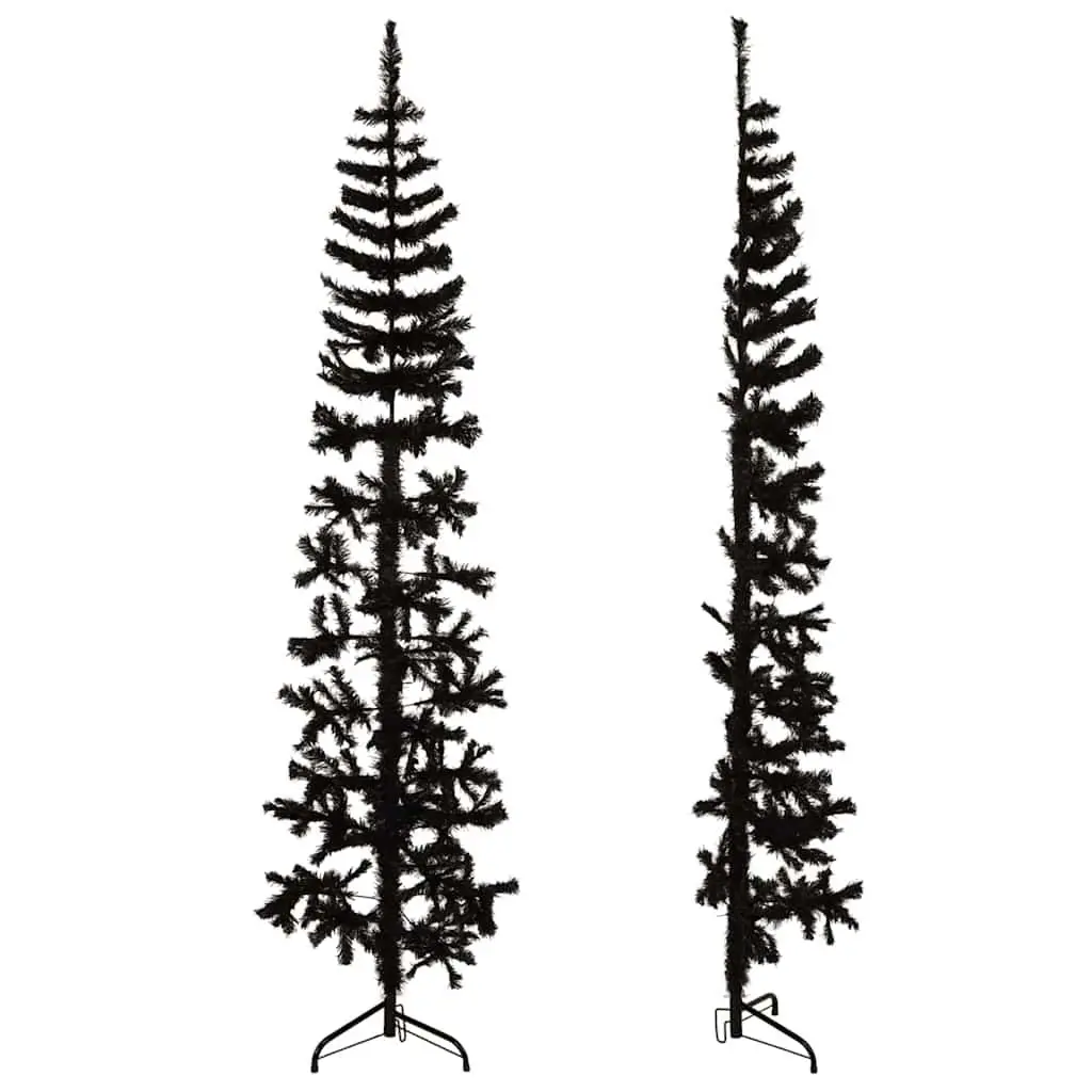 210cm Slim Artificial Black Christmas Tree