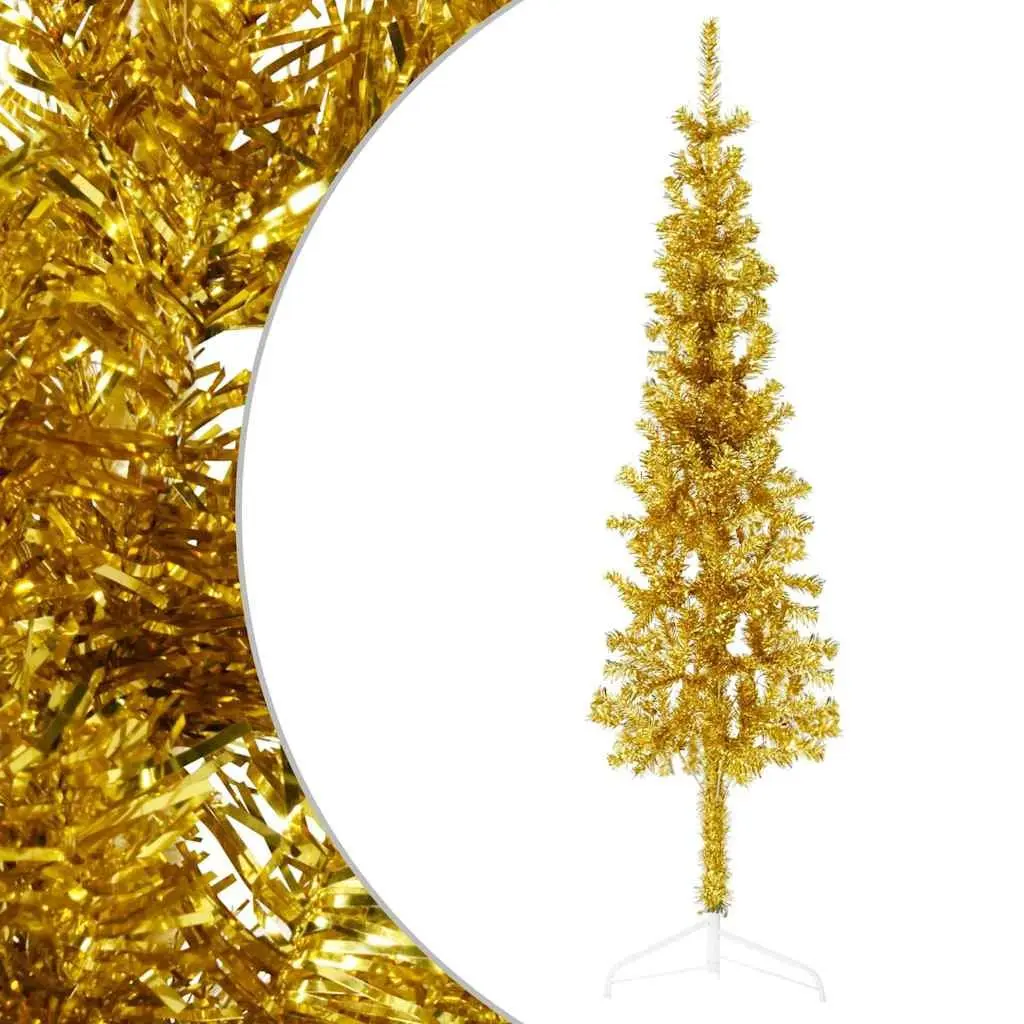 Half Artificial Christmas Tree for Home Decoration 120 cm Gold