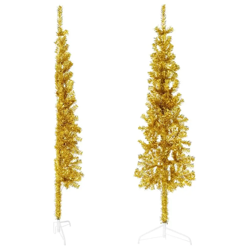 Half Christmas Tree for Home 150cm Gold Seasonal Decoration