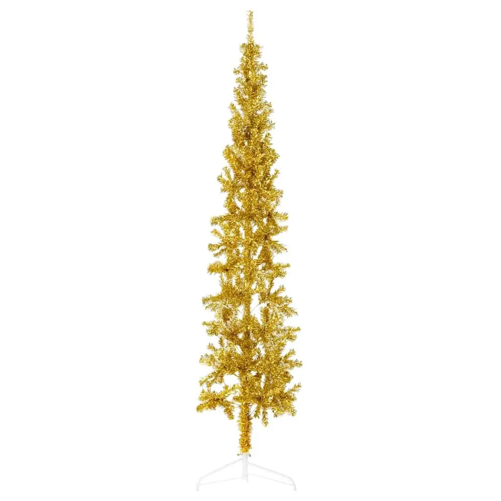 Slim Artificial Half Christmas Tree with Stand Holiday Seasonal Decoration 180