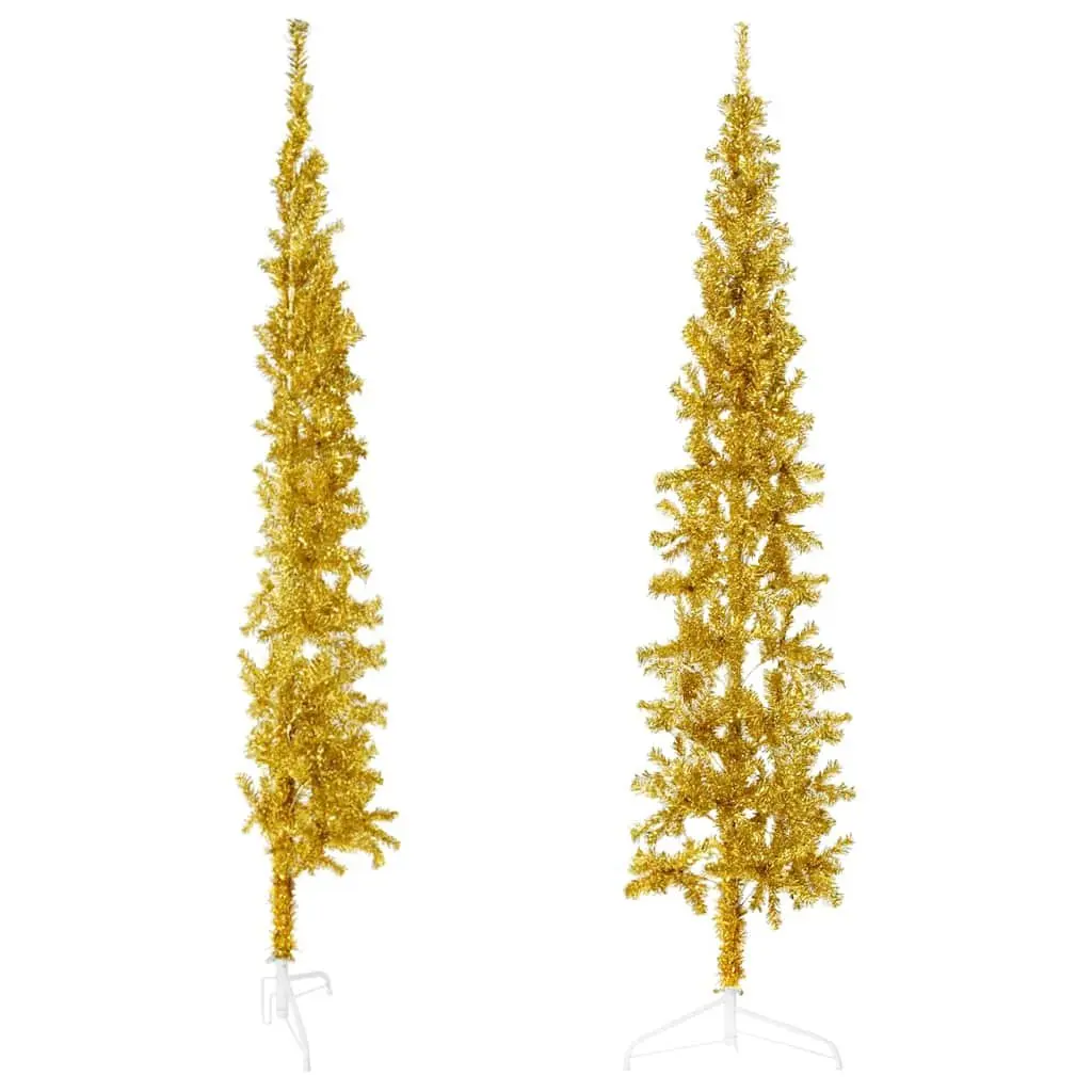 Half Christmas Tree for Home Decoration 210cm Gold