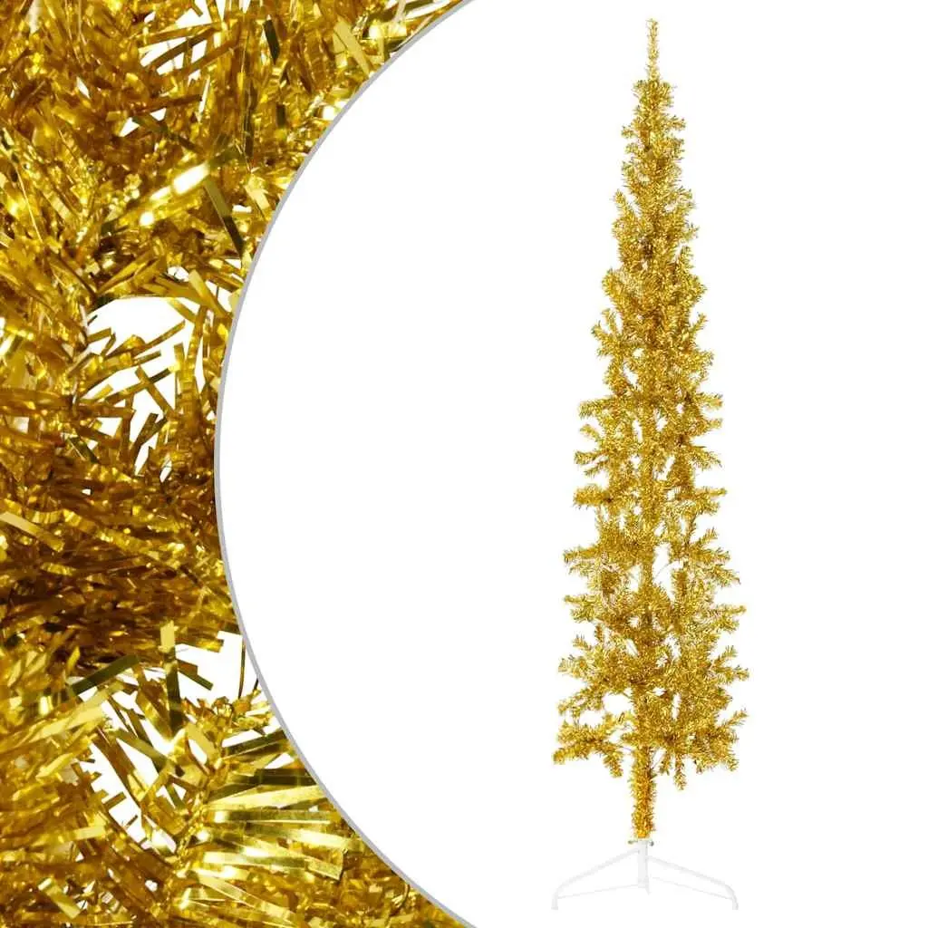 Artificial Half Christmas Tree for Wall Placement 240cm Gold