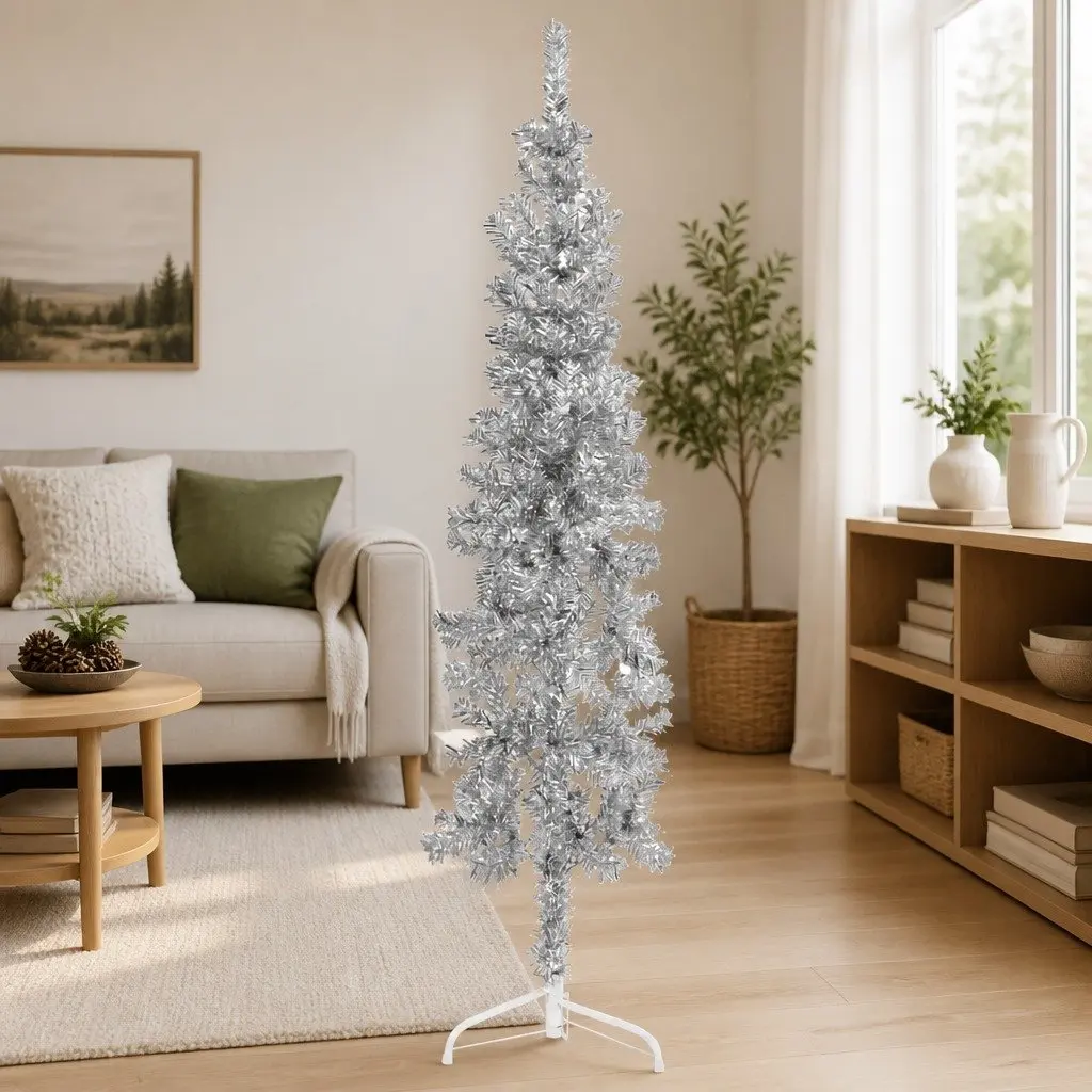 150cm Silver Half Christmas Tree