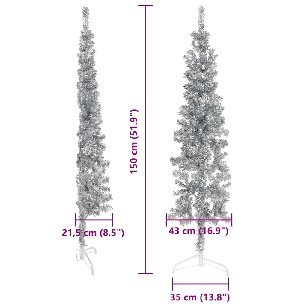 150cm Silver Half Christmas Tree