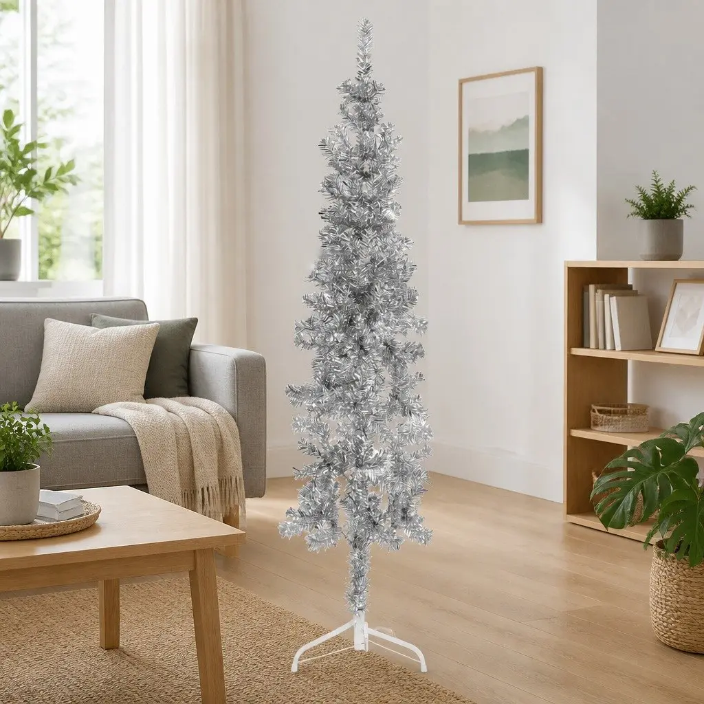 Slim Artificial Half Christmas Tree 180 cm