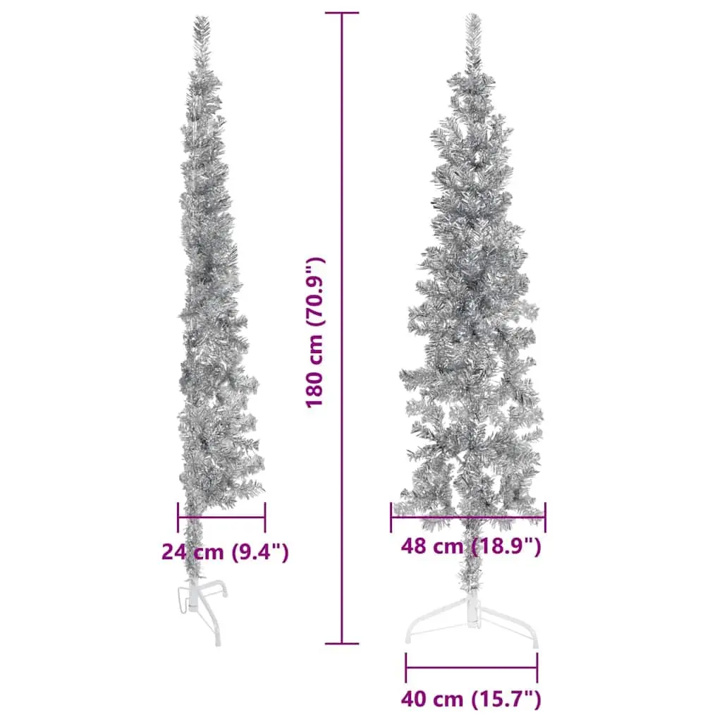 Slim Artificial Half Christmas Tree 180 cm
