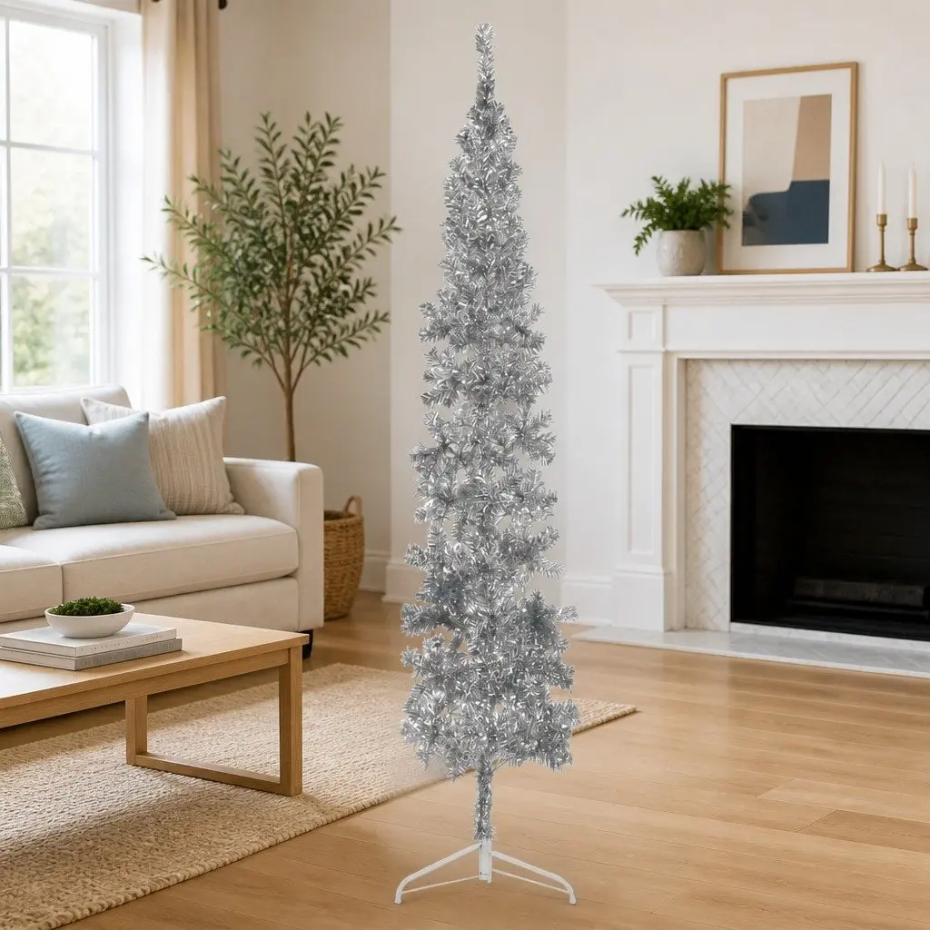 Silver Half Christmas Tree 240cm