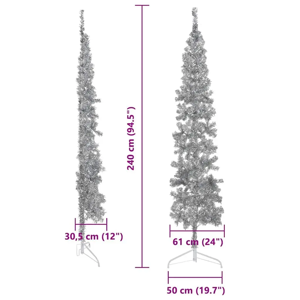 Silver Half Christmas Tree 240cm