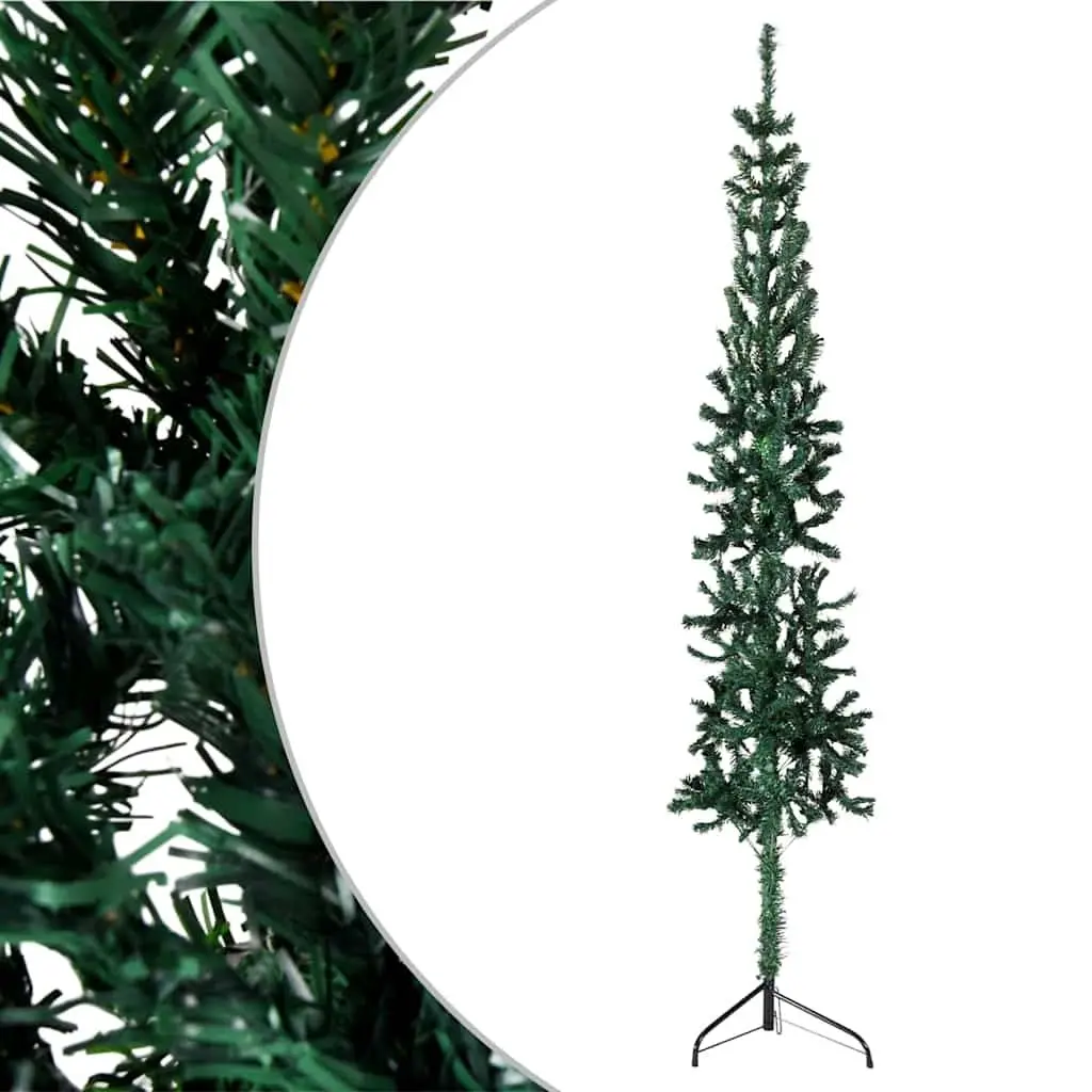 Half Christmas Tree for Home 150cm Slim Green Space Saving